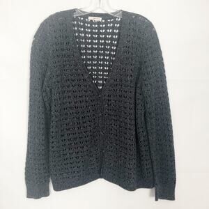 DKNY Jeans Open Knit Blue Cardigan